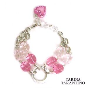 📍SOLD📍RARE VINTAGE TARINA TARINTINO OMBRE LUCITE-SWAROVSKI HEART CHARM BRACELET